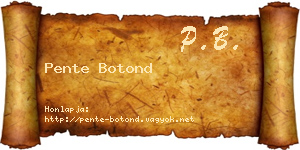 Pente Botond névjegykártya